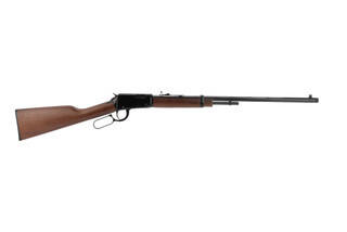 Henry Frontier 22 magnum lever action rifle features a 24 inch threaded barrel